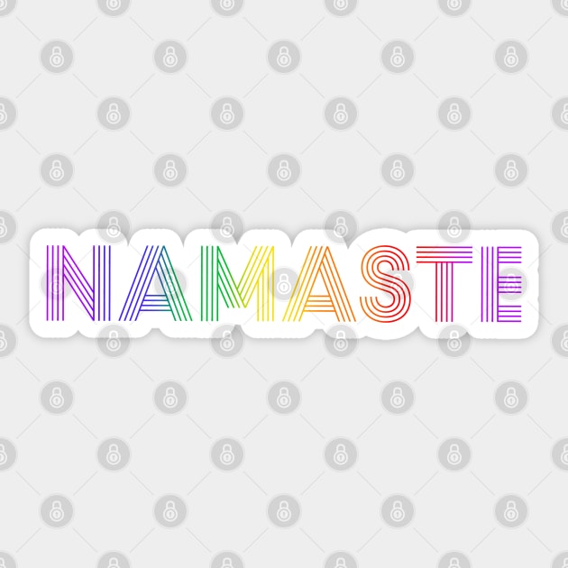 Colorful Namaste Rainbow Design Sticker by Nanuko Designs 